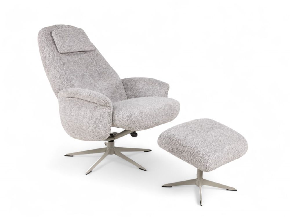 Fauteuil met poef TONALE - Kiezel / Silk Grey XOO 52517-KIE