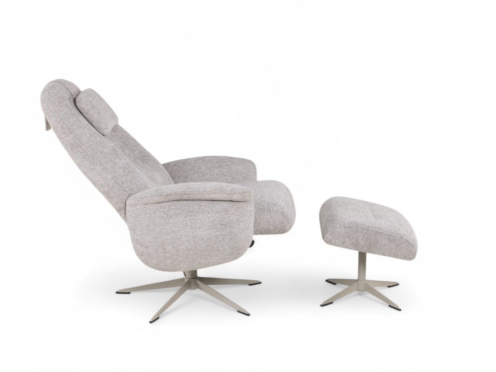 Fauteuil met poef TONALE - Kiezel / Silk Grey XOO 52517-KIE