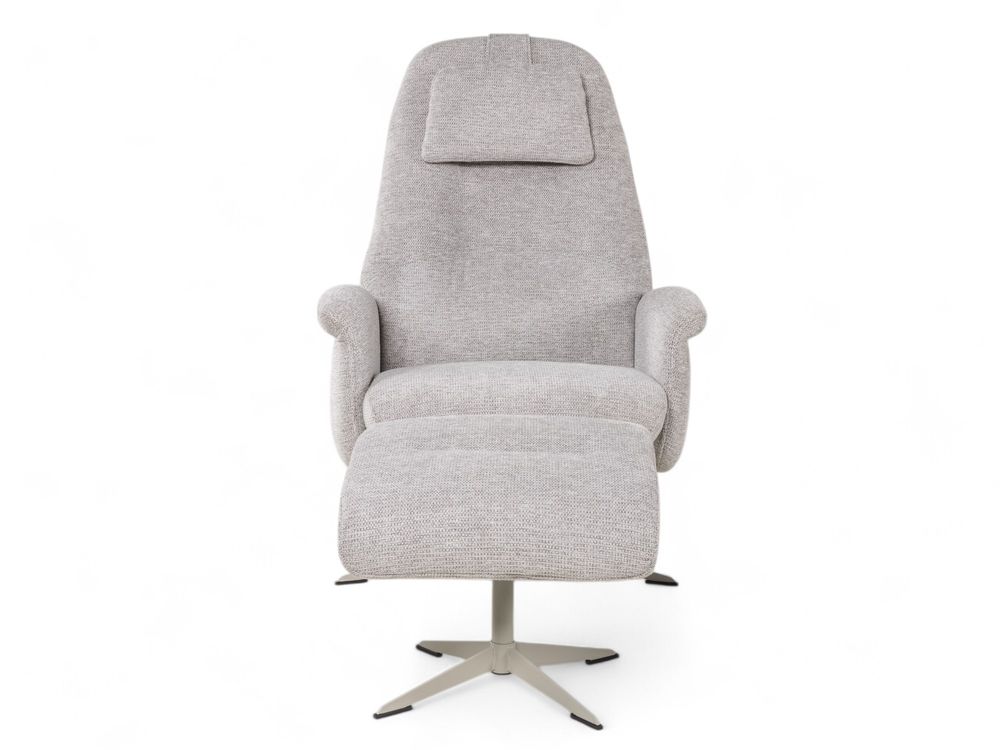 Fauteuil met poef TONALE - Kiezel / Silk Grey XOO 52517-KIE