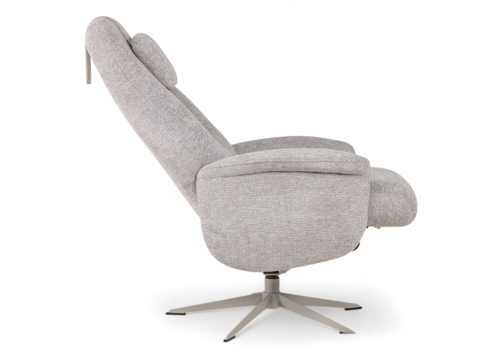 Fauteuil met poef TONALE - Kiezel / Silk Grey XOO 52517-KIE