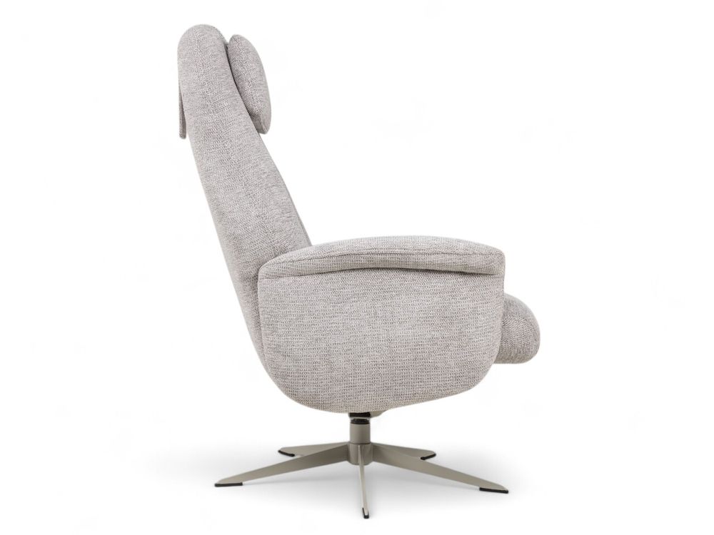 Fauteuil met poef TONALE - Kiezel / Silk Grey XOO 52517-KIE
