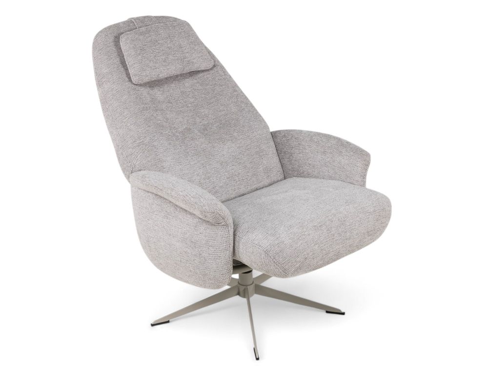 Fauteuil met poef TONALE - Kiezel / Silk Grey XOO 52517-KIE