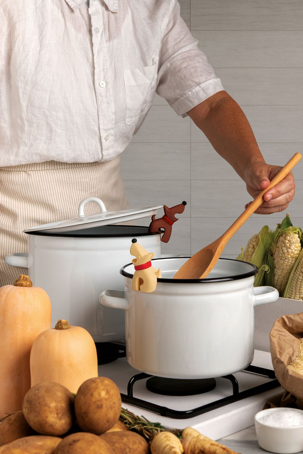 Set 2x lepelhouders BEST BUDDIES - Bruin / Beige ABD OT937