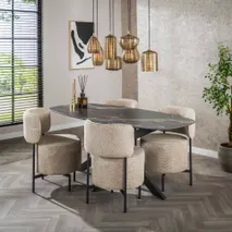 Eetkamertafel SPIDER - Keramiek Zwart ZLS 4560-86