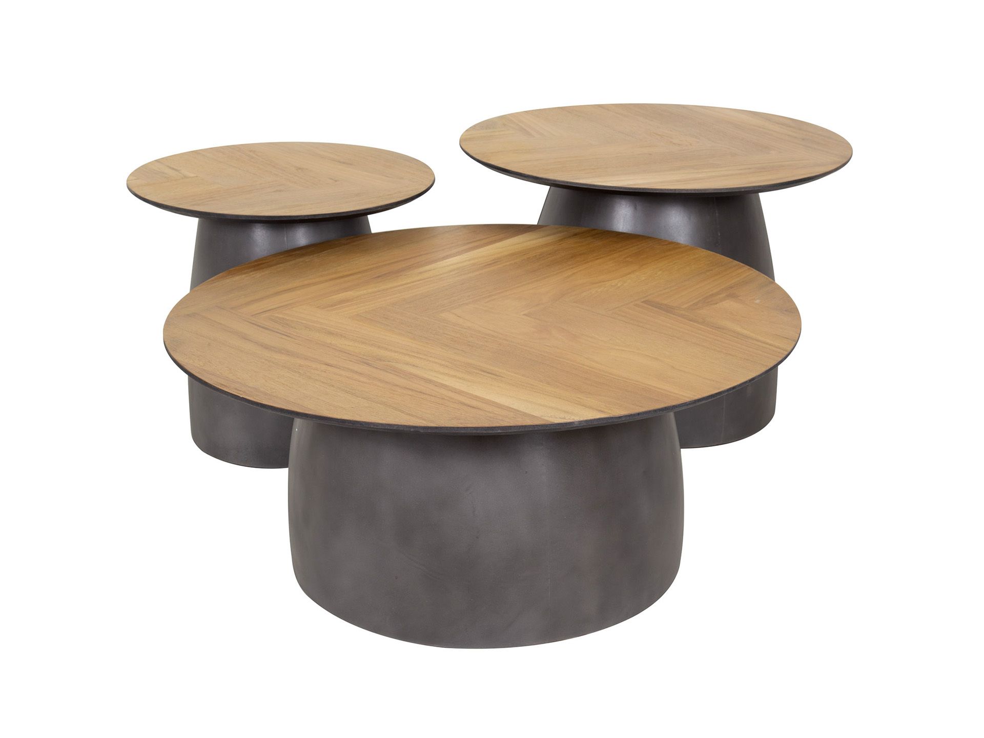 Set van 3 bijzettafels INFINITE - Teakhout fineer