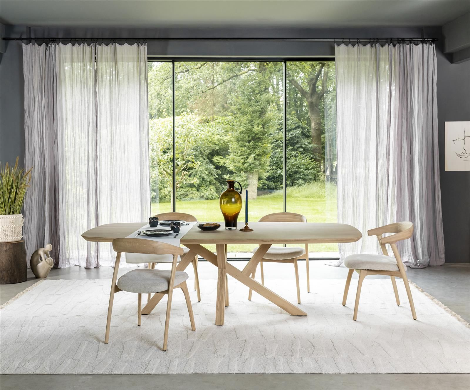 Eetkamerstoel BELLAMI - Massief eikenhout/Wit