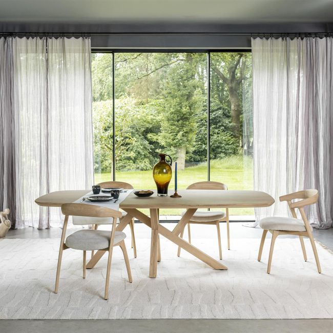 Eetkamerstoel BELLAMI - Massief eikenhout/Wit