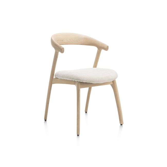 Eetkamerstoel BELLAMI - Massief eikenhout/Wit