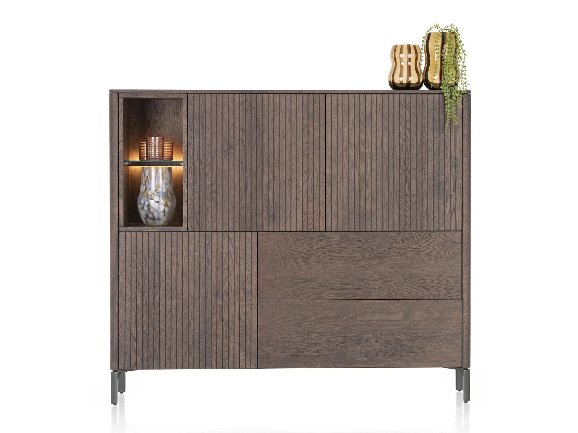 Wandkast TRENTON - Donker eikenfineer