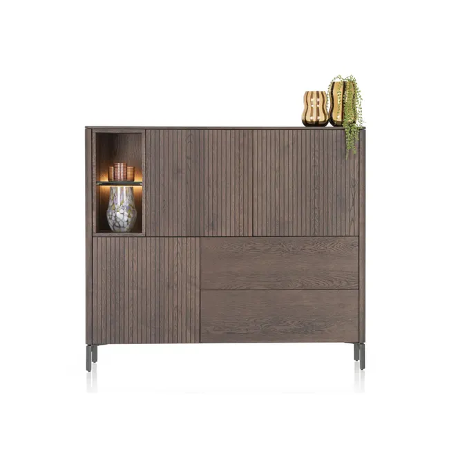 Wandkast TRENTON - Donker eikenfineer