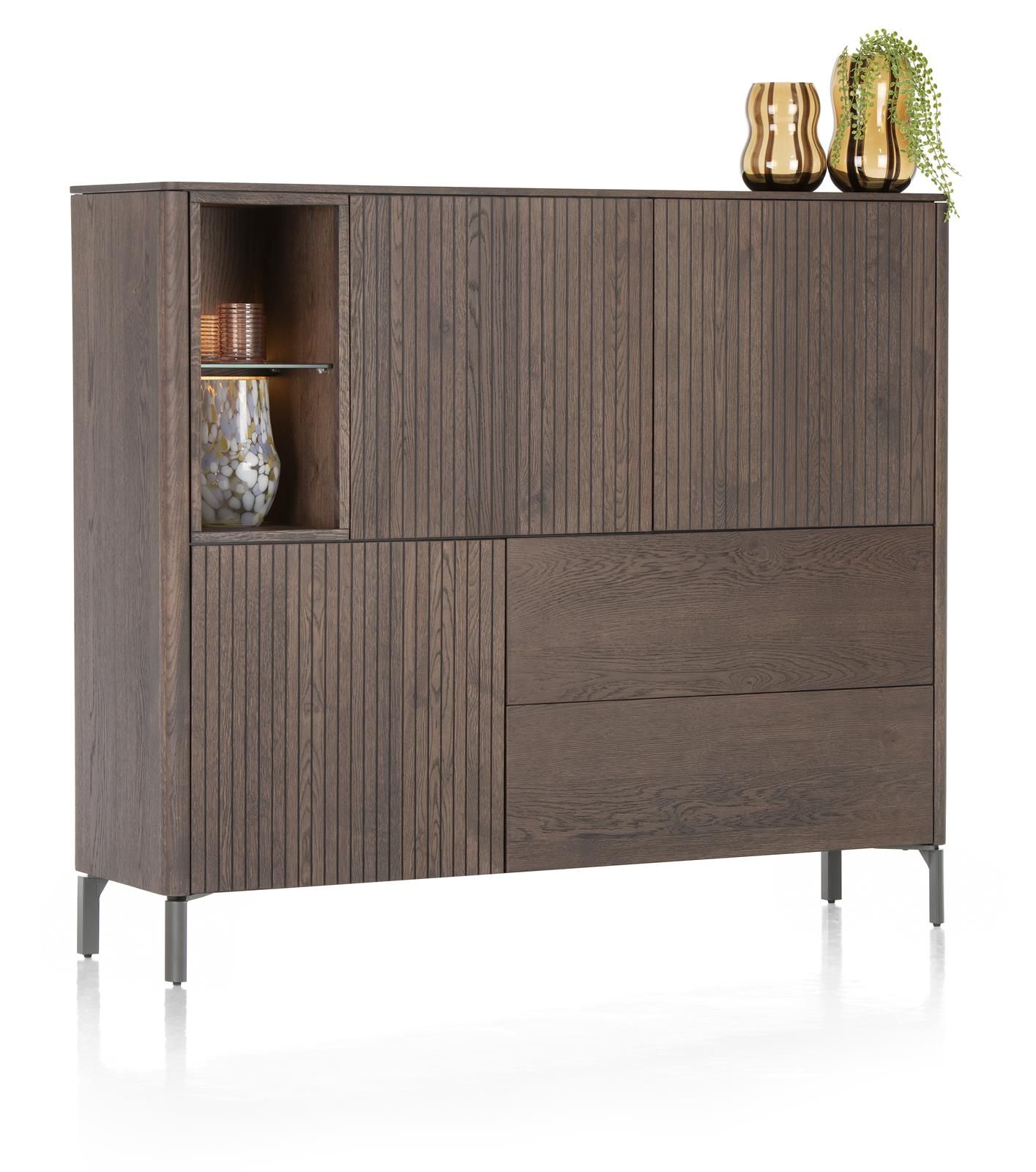 Wandkast TRENTON - Donker eikenfineer