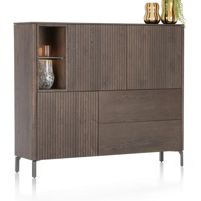 Wandkast TRENTON - Donker eikenfineer