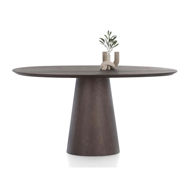 Eetkamertafel TRENTON - Donker eikenfineer