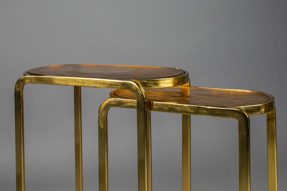 Set van 2 bijzettafels BANDHU - Goud ZVR 2300240