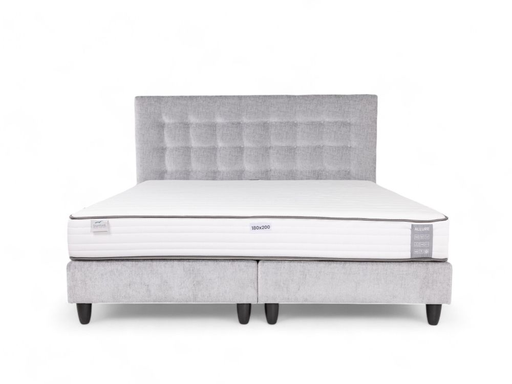 Boxspringset met matras VENUS - Lichtgrijs C-SFD-59-28-BX1820-G250