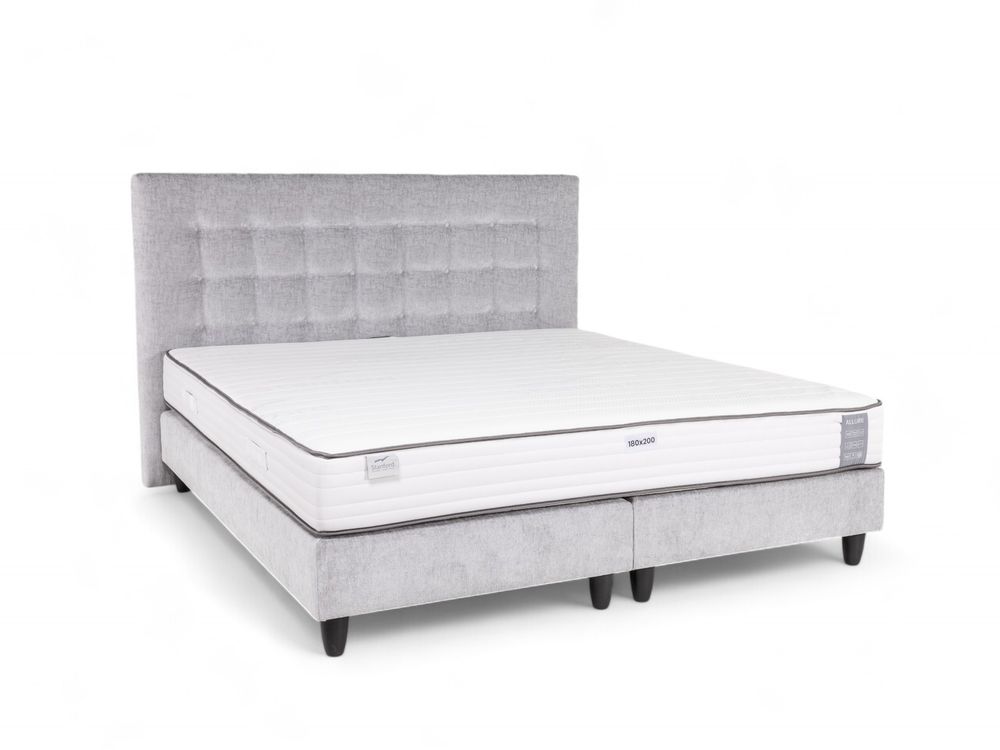Boxspringset met matras VENUS - Lichtgrijs C-SFD-59-28-BX1820-G250