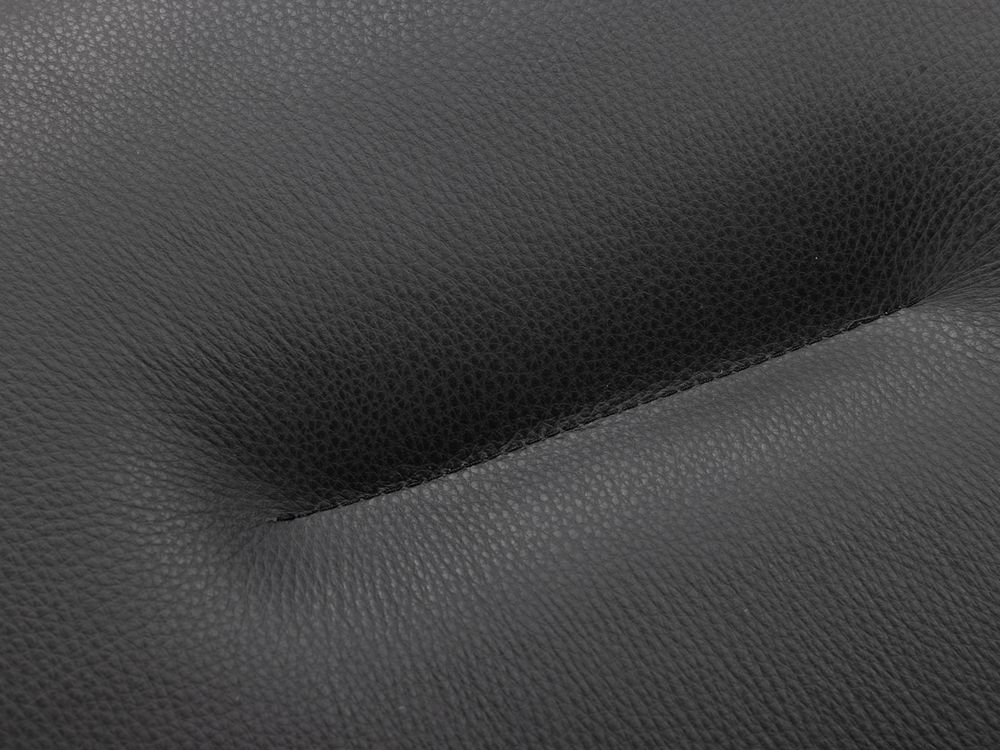 Relaxfauteuil en voetbank TIMEOUT - Zwart leder/Wa C-CFM-16-001-F2514-89