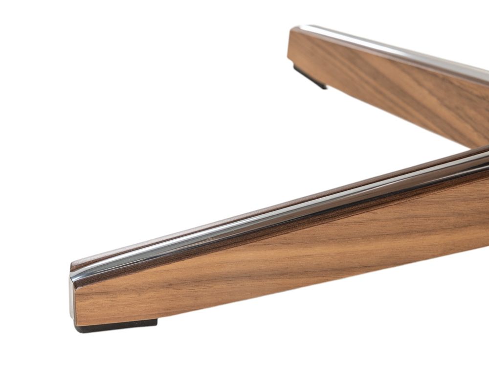 Relaxfauteuil en voetbank TIMEOUT - Zwart leder/Wa C-CFM-16-001-F2514-89