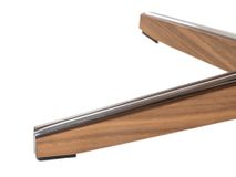 Relaxfauteuil en voetbank TIMEOUT - Zwart leder/Wa C-CFM-16-001-F2514-89