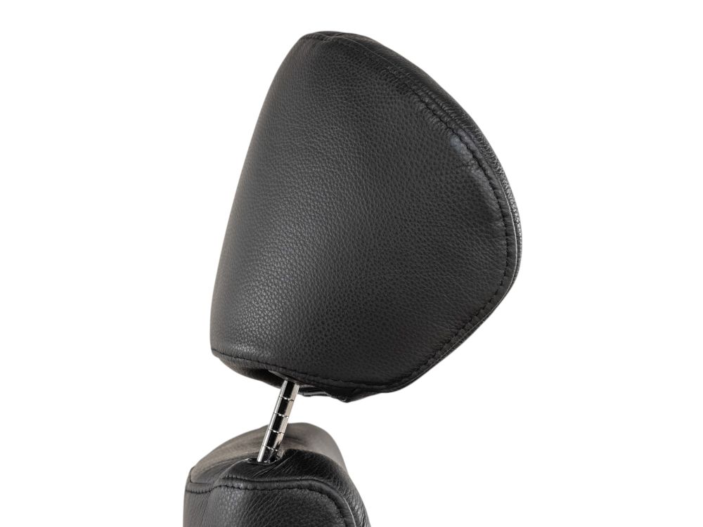 Relaxfauteuil en voetbank TIMEOUT - Zwart leder/Wa C-CFM-16-001-F2514-89