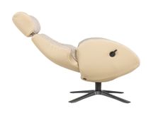 Relaxfauteuil met voetbank GLOBE MIX - Beige leder C-CFM-18-001-MIX