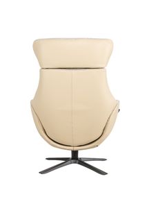 Relaxfauteuil met voetbank GLOBE MIX - Beige leder C-CFM-18-001-MIX