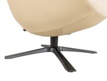 Relaxfauteuil met voetbank GLOBE MIX - Beige leder C-CFM-18-001-MIX