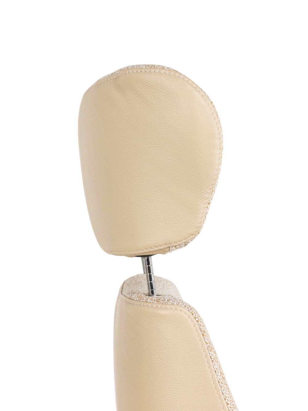 Relaxfauteuil met voetbank GLOBE MIX - Beige leder C-CFM-18-001-MIX