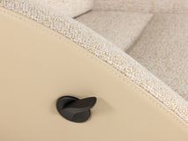 Relaxfauteuil met voetbank GLOBE MIX - Beige leder C-CFM-18-001-MIX