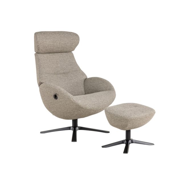 Relaxfauteuil met voetbank GLOBE - Grijs