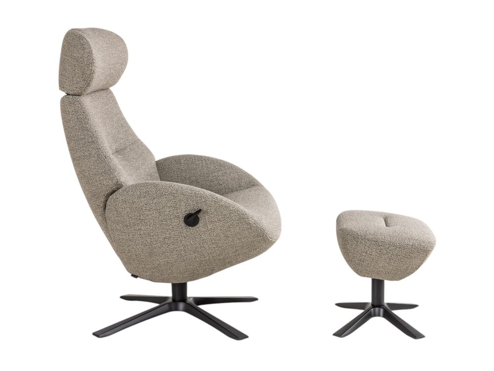 Relaxfauteuil met voetbank GLOBE - Grijs C-CFM-5-001-M1490-63