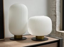 Tafellamp DAVID - Wit/Glas CCM 41551ZWA