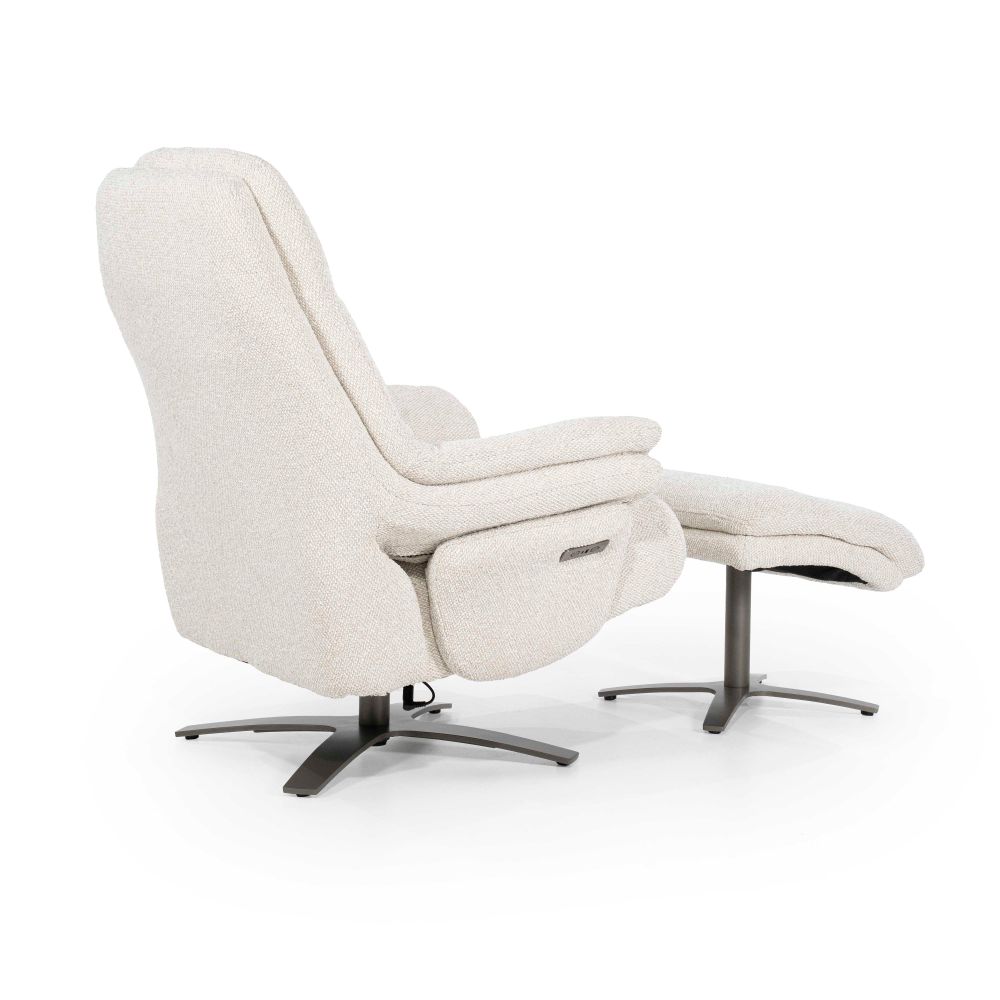 Fauteuil met voetbank CALEB - Beige ELO 96168