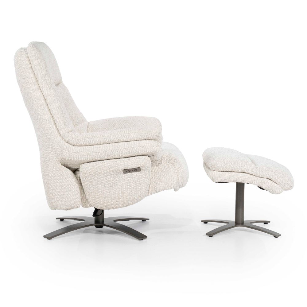 Fauteuil met voetbank CALEB - Beige ELO 96168