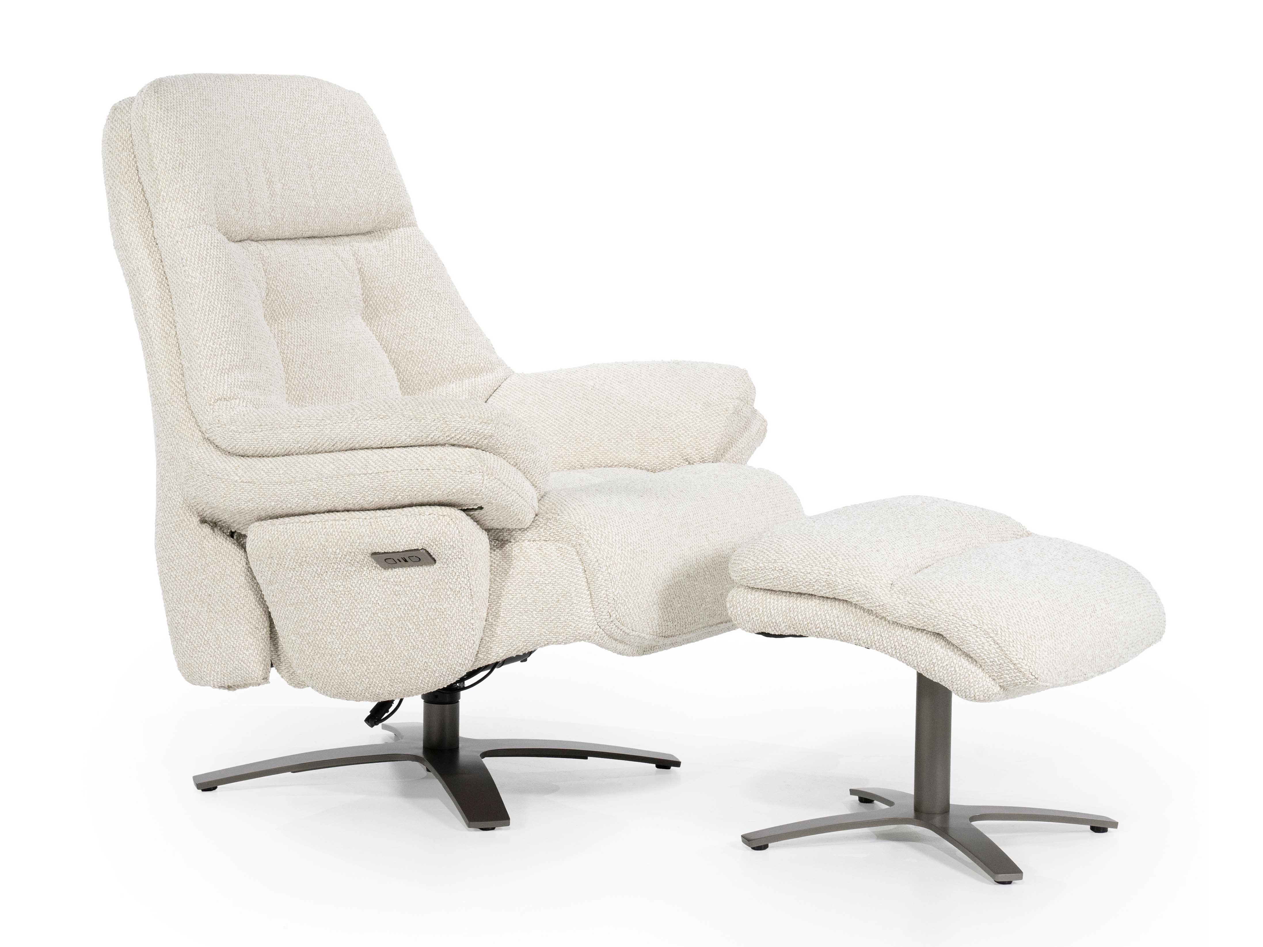 Fauteuil met voetbank CALEB - Beige ELO 96168