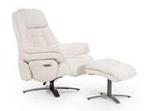 Fauteuil met voetbank CALEB - Beige ELO 96168
