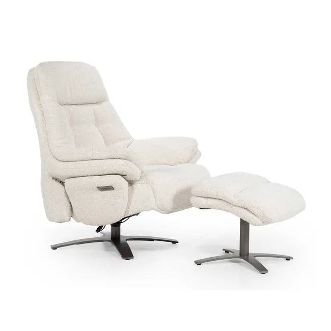 Fauteuil met voetbank CALEB - Beige