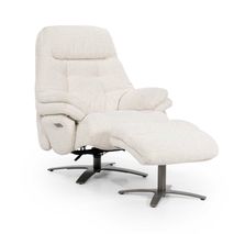 Fauteuil met voetbank CALEB - Beige ELO 96168