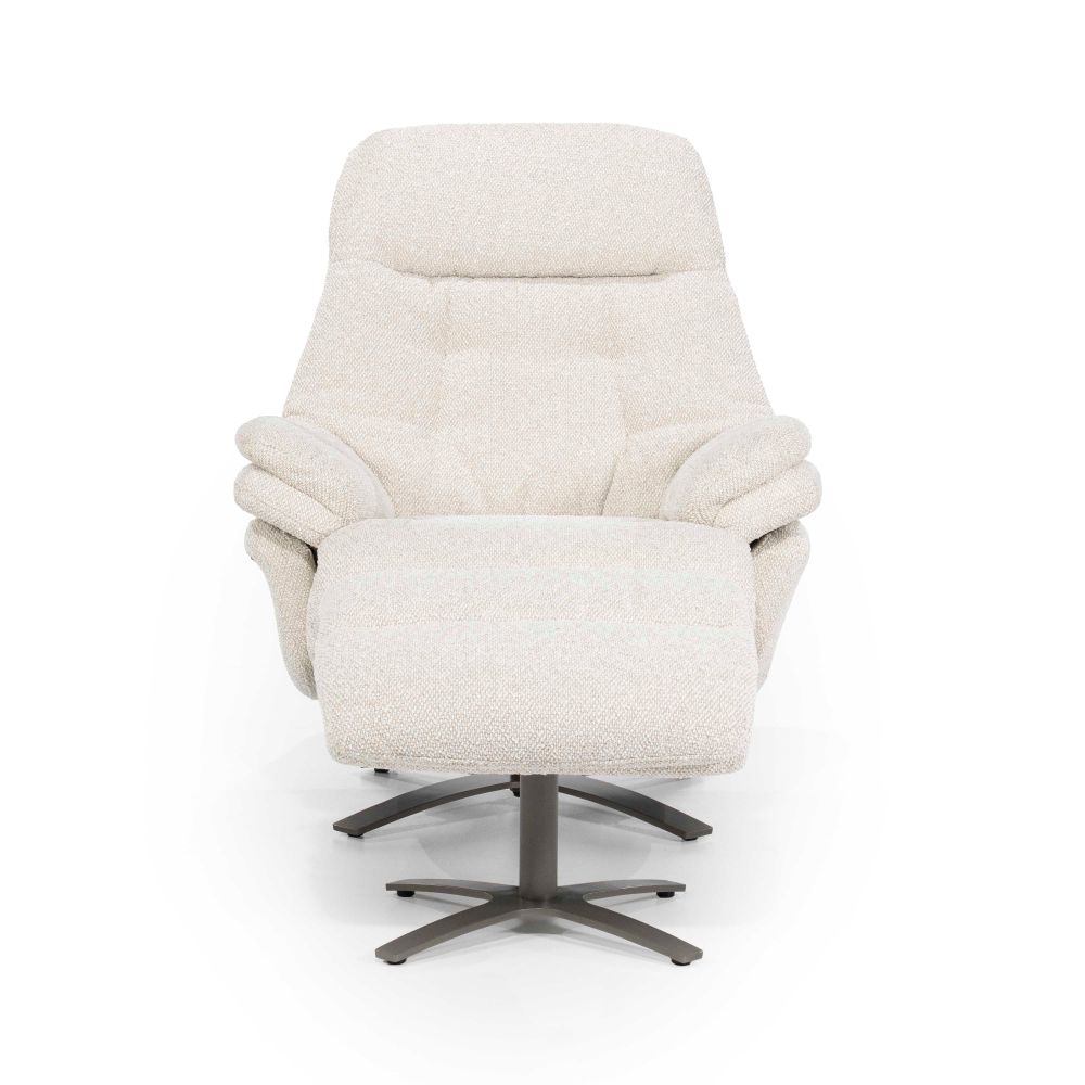 Fauteuil met voetbank CALEB - Beige ELO 96168