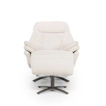 Fauteuil met voetbank CALEB - Beige ELO 96168