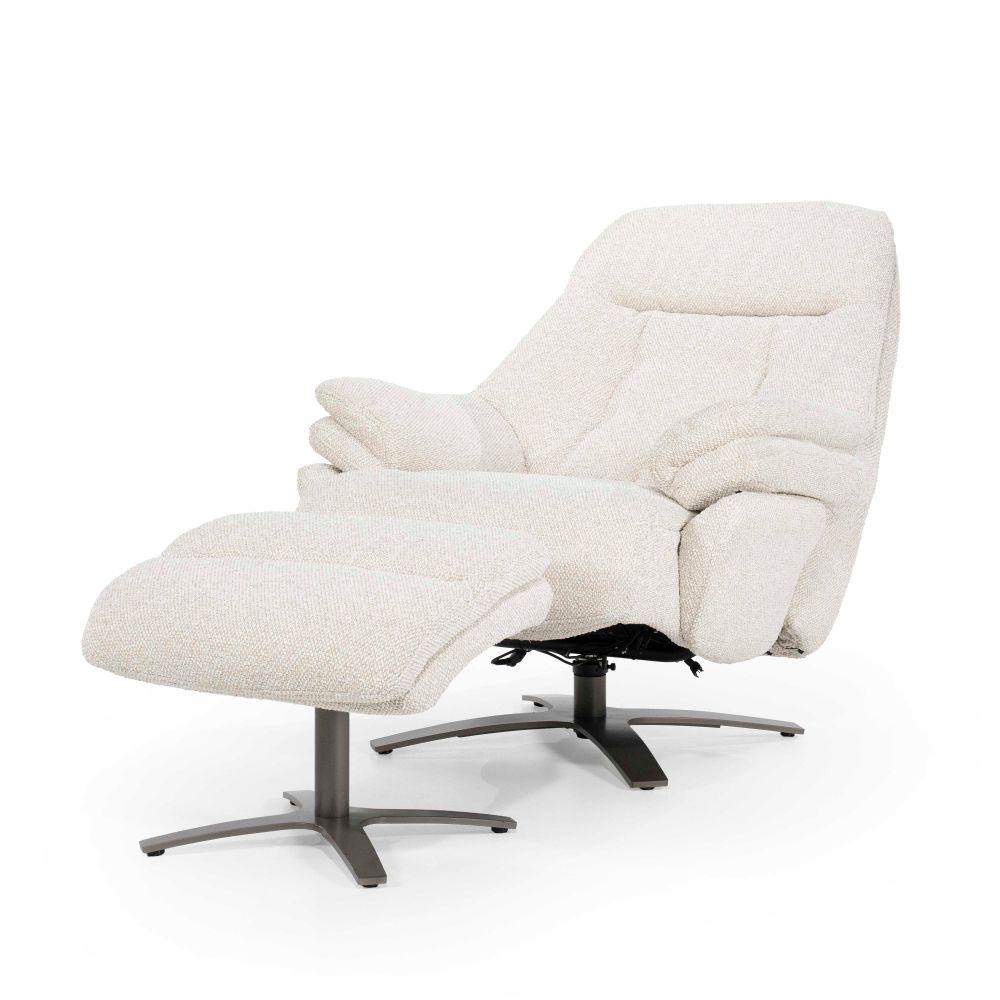 Fauteuil met voetbank CALEB - Beige ELO 96168