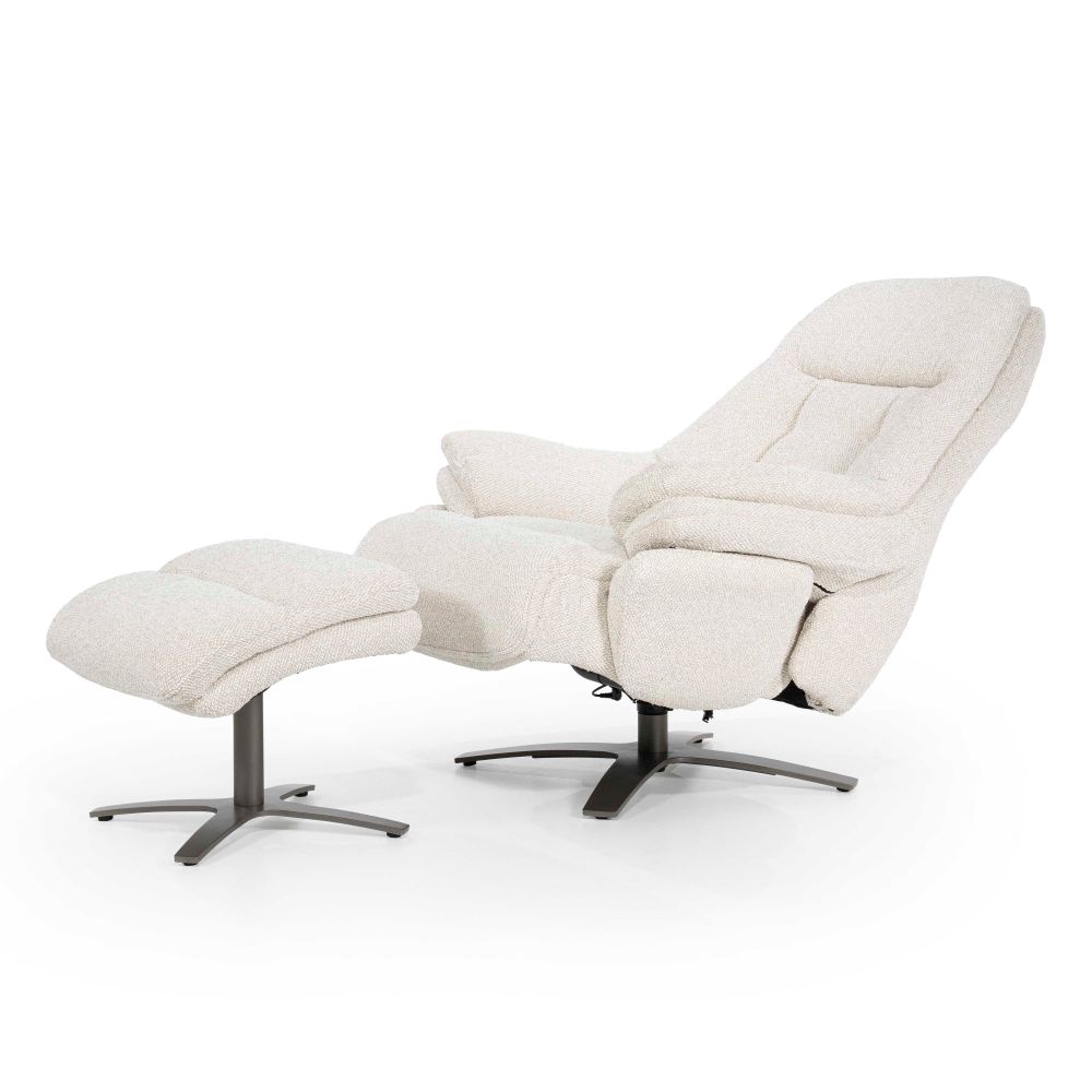 Fauteuil met voetbank CALEB - Beige ELO 96168