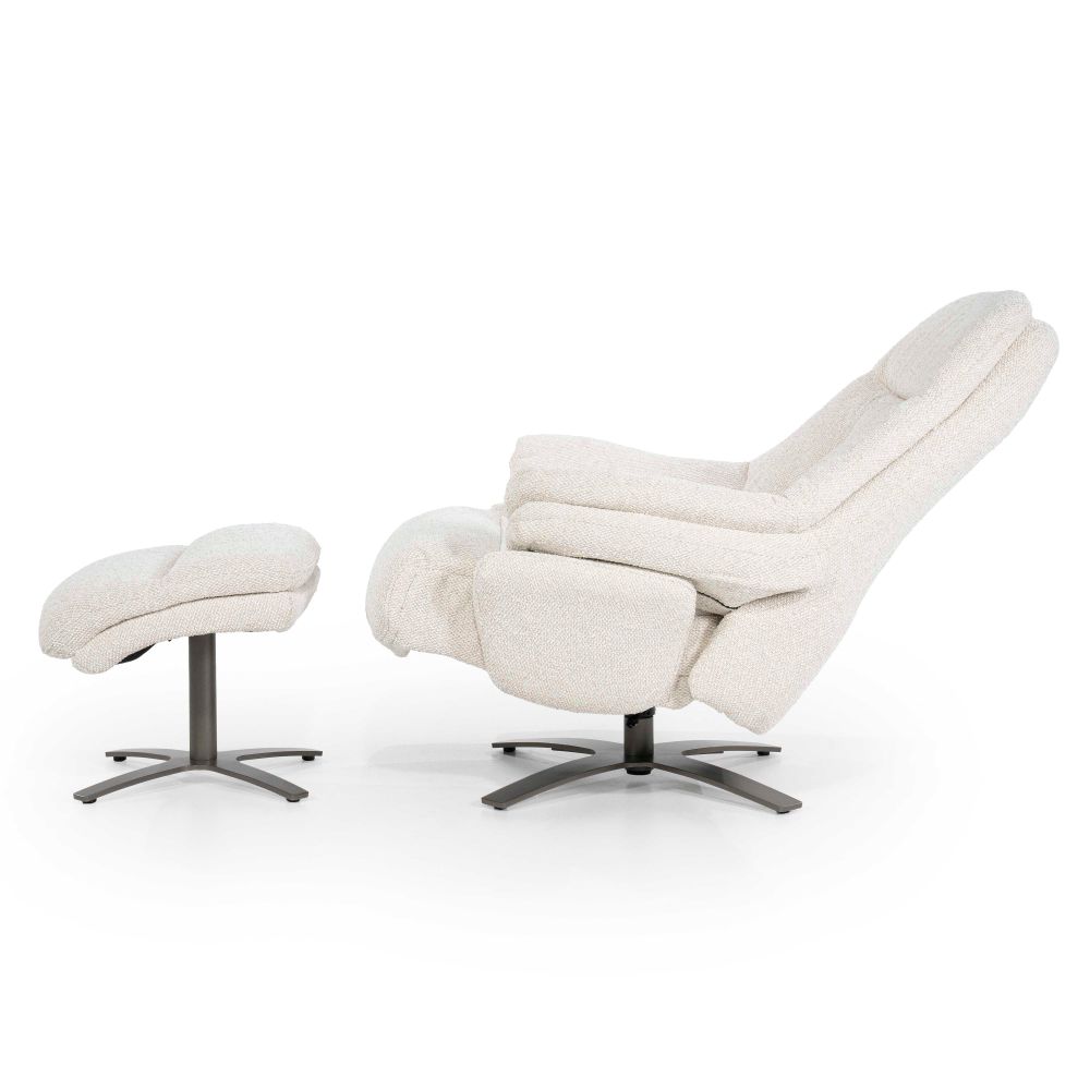 Fauteuil met voetbank CALEB - Beige ELO 96168