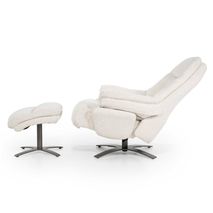 Fauteuil met voetbank CALEB - Beige ELO 96168