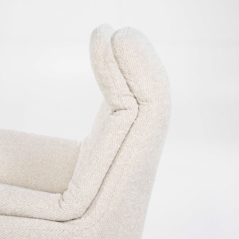 Fauteuil met voetbank CALEB - Beige ELO 96168