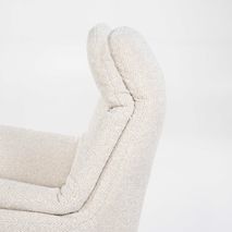 Fauteuil met voetbank CALEB - Beige ELO 96168