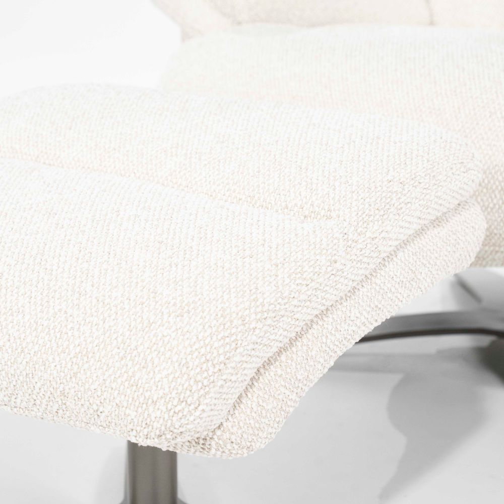 Fauteuil met voetbank CALEB - Beige ELO 96168