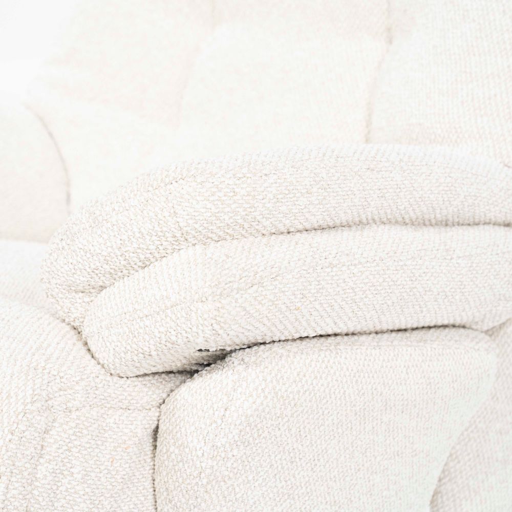 Fauteuil met voetbank CALEB - Beige ELO 96168