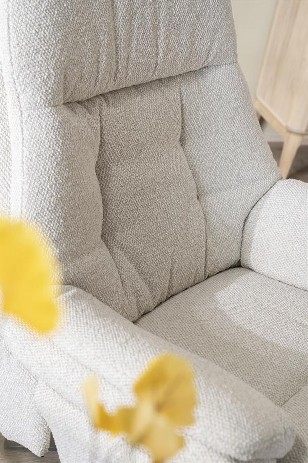 Fauteuil met voetbank CALEB - Beige ELO 96168
