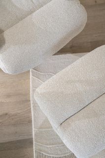 Fauteuil met voetbank CALEB - Beige ELO 96168